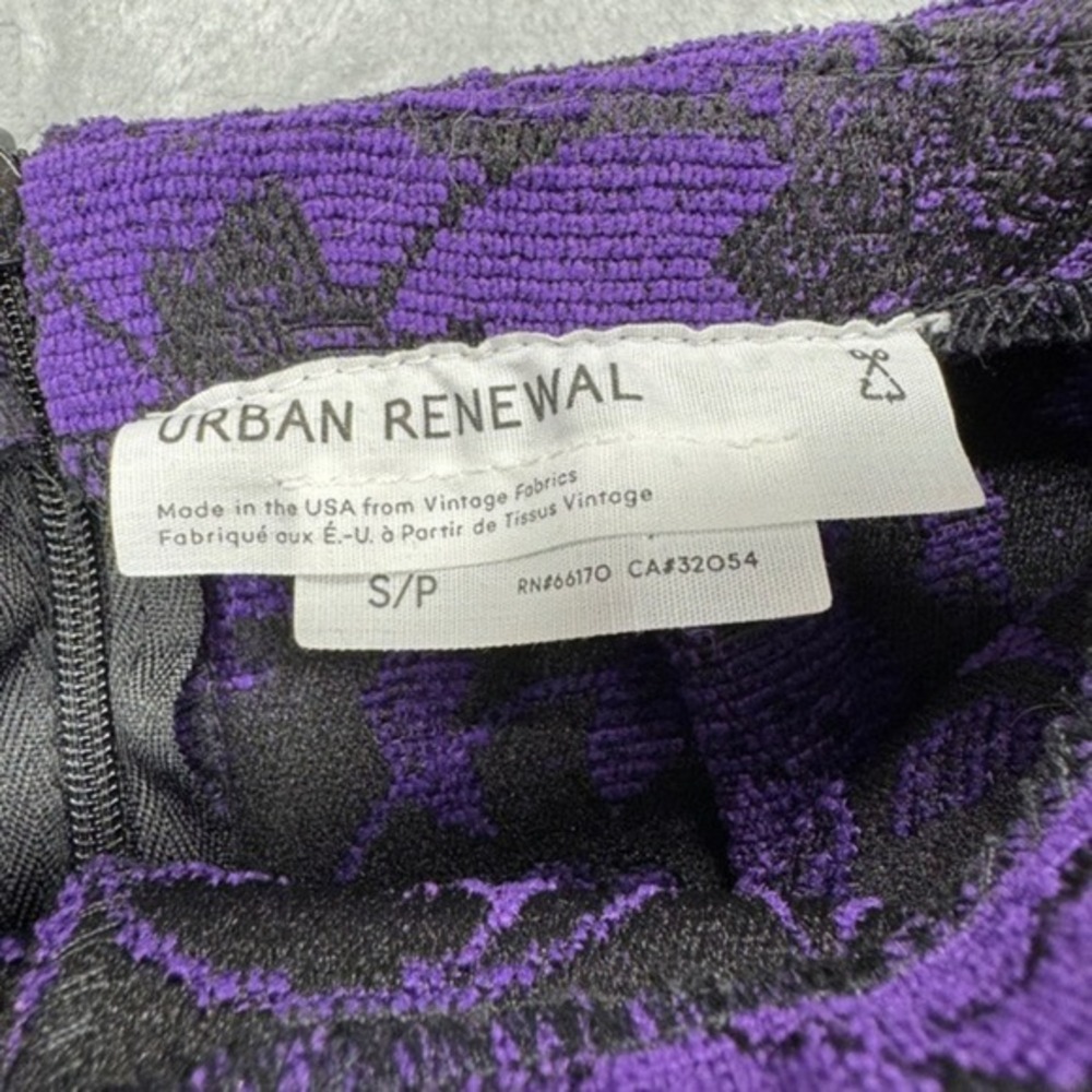 Urban Renewal Small Lace Up Flare Pant - Western Gothic Goth Brocade Purple Blk - Picture 5 of 8